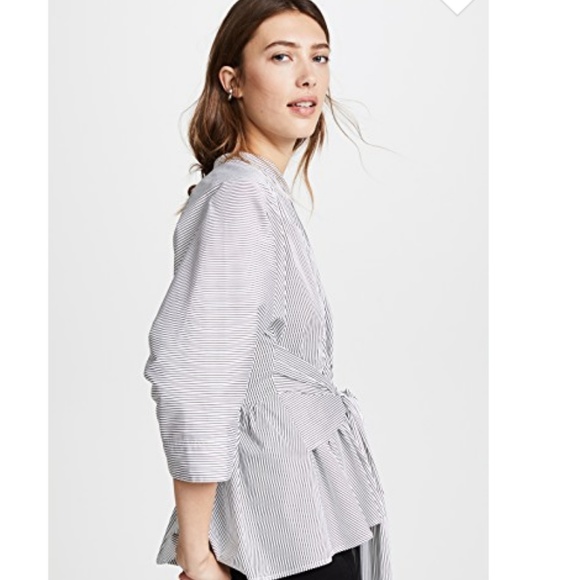 NWOT Tome Striped Peplum Shirt - Picture 6 of 15